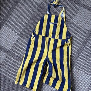 Kids Striped Overalls in Yellow and Blue